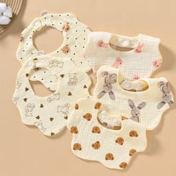 Thumbnail Yếm Tròn Hình Hoa Xô Muslin Siêu Mềm, Mịn Cho Bé Từ Sơ Sinh Đến Khi Ăn Dặm 2