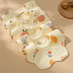 Thumbnail Yếm Tròn Hình Hoa Xô Muslin Siêu Mềm, Mịn Cho Bé Từ Sơ Sinh Đến Khi Ăn Dặm 1