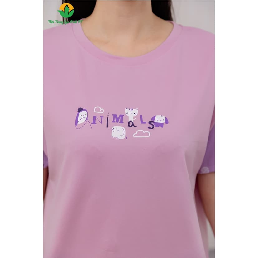 Ảnh Bộ đồ mặc nhà nữ chất Cotton dệt kim thời trang Việt Thắng,quần lửng, áo cộc tay - B46.2415 2