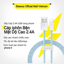 Thumbnail Cáp Sạc Nhanh 2.4A Baseus USB Dành cho Phone 13 Pro Max/12 Mini Pro Max 1