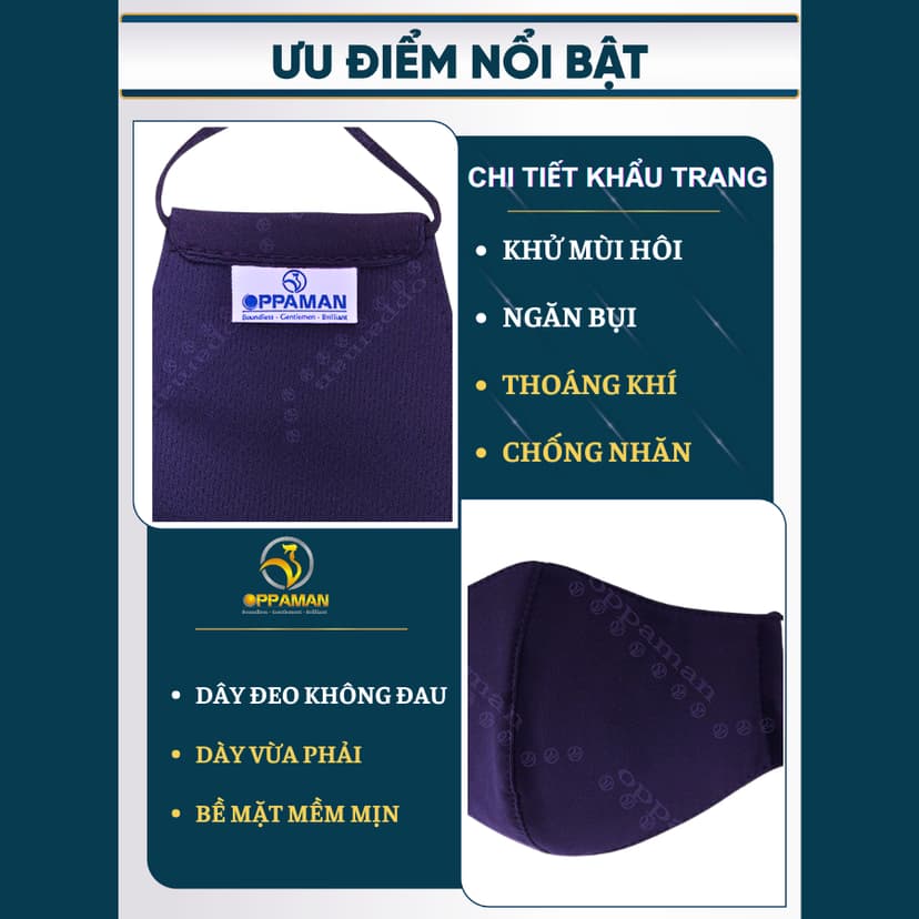 Ảnh Khẩu trang vải nam chống nắng khẩu trang nam siêu mát thoáng khí cho nam đen OKT1 OPPAMAN 2