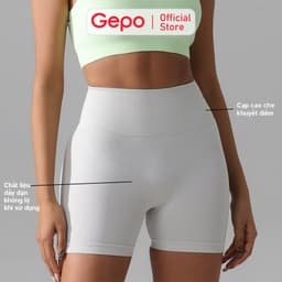 Thumbnail Quần short đùi nữ tập gym yoga zumba chất liệu dệt kim cạp cao nâng mông tôn dáng GEPO GP111 4