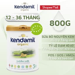 Thumbnail Sữa Công Thức Hữu Cơ Kendamil Organic chứa HMOs Số 3 (800g) - Sữa Bột Nguyên Kem Tối ưu Hấp thụ 1