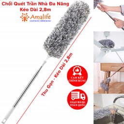 Thumbnail Combo Dọn Nhà 3 Món: Chổi Quét Trần Nhà + Chổi Chà Cọ Nhà Vệ Sinh + Bàn Chải Khe Hẹp Chính Hãng Amalife 2