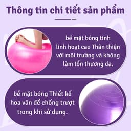 Thumbnail [55cm]  KHÔNG KÈM BƠM BG Bóng Tập Yoga  Nhiều Màu Cao Cấp TÍM-XANH-HỒNG-XÁM 3