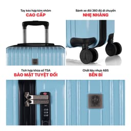Thumbnail Vali Kéo MIAvn Du Lịch Larita TOSA - Size S 20inch, Nhựa ABS Cứng Cáp Bền Bỉ, Khoá TSA 4
