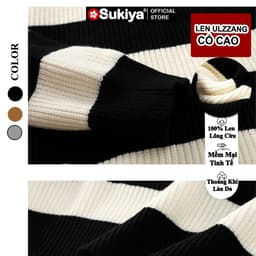 Thumbnail Áo Len Nam Nữ Cổ Cao SUKIYA Chất Sợi Len Lông Thỏ mềm mại kiểu dáng Hàn Quốc AL85 4