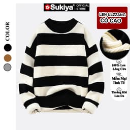 Thumbnail Áo Len Nam Nữ Cổ Cao SUKIYA Chất Sợi Len Lông Thỏ mềm mại kiểu dáng Hàn Quốc AL85 3