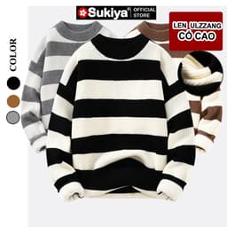 Thumbnail Áo Len Nam Nữ Cổ Cao SUKIYA Chất Sợi Len Lông Thỏ mềm mại kiểu dáng Hàn Quốc AL85 1