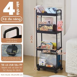 Thumbnail BG - Kệ Tiện Lợi 3521,Xe Đẩy Spa YTC Để Đồ Đa Năng, bánh xe không có khóa 4