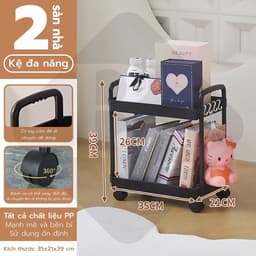 Thumbnail BG - Kệ 2 TẦNG KỆ Tiện Lợi 3521,Xe Đẩy Spa YTC Để Đồ Đa Năng, bánh xe không có khóa 2