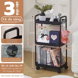 Thumbnail BG - Kệ 3 TẦNG KỆ Tiện Lợi 3521,Xe Đẩy Spa YTC Để Đồ Đa Năng, bánh xe không có khóa 1
