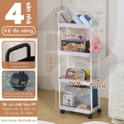 Thumbnail BG - Kệ 4 TẦNG KỆ Tiện Lợi 3521,Xe Đẩy Spa YTC Để Đồ Đa Năng, bánh xe không có khóa 2