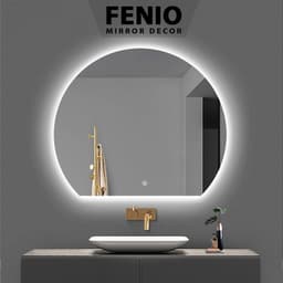 Thumbnail Gương tròn khuyết treo tường FENIO có đèn led cảm ứng decor 3