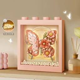Thumbnail Bộ đồ chơi lắp ráp building block LOZ mini bức tranh hoa phát sáng 1960-1961 2