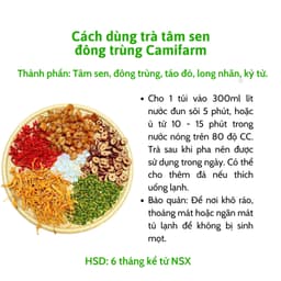 Thumbnail Trà tâm sen đông trùng Camifarm giúp ngủ ngon, tăng cường sinh lý, điều hoà đường huyết 2