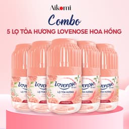 Thumbnail Combo 5 Lọ tỏa hương Lovenose hương Hoa Hồng tự nhiên dễ chịu khử mùi sáp thơm phòng thế hệ mới 45 ngày-Dung tích 180ml 1