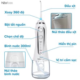 Thumbnail Máy tăm nước cầm tay H2oFloss HF6P 300ml [Mẫu cải tiến], Tia nước Micro sạch X4 lần, Bảo Hành 12 tháng, kèm túi đựng máy 4