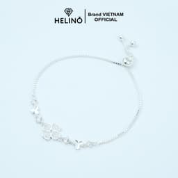 Thumbnail Lắc tay bạc nữ HELINO cỏ bốn lá may mắn đính đá bản dây rút V33 1