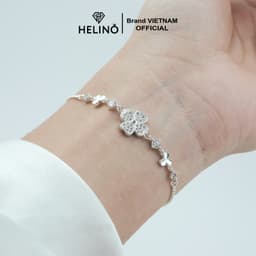 Thumbnail Lắc tay bạc nữ HELINO cỏ bốn lá may mắn đính đá bản dây rút V33 3