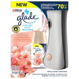Thumbnail GLADE Bộ Máy & Lõi Xịt Thơm Phòng Tự Động Hương Hoa Anh Đào Lily 252ml 1