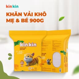 Thumbnail Khăn vải khô đa năng mẹ và bé Kin Kin túi 900gr/600gr tiết kiệm cho mẹ, an toàn cho bé 4