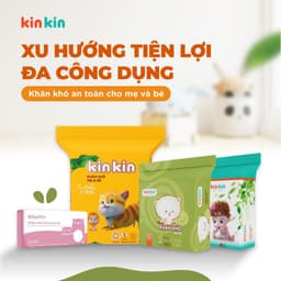 Thumbnail Khăn vải khô đa năng mẹ và bé Kin Kin túi 900gr/600gr tiết kiệm cho mẹ, an toàn cho bé 3