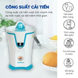 Thumbnail Máy vắt cam tự động công nghệ vắt đảo chiều DAEWOO DEM-JK580 200ml, công suất 40W, tiết kiệm điện năng 3