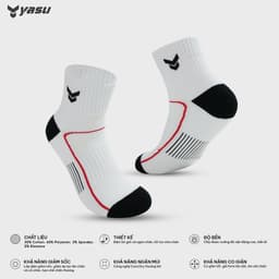 Thumbnail Tất vớ thể thao Yasu dày dặn cho cầu lông, bóng đá ,bóng chuyền,tennis,picket ball 2