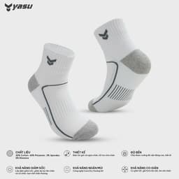 Thumbnail Tất vớ thể thao Yasu dày dặn cho cầu lông, bóng đá ,bóng chuyền,tennis,picket ball 4