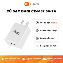 Thumbnail Củ Sạc Nhanh 2A Tiêu Chuẩn Châu ÂU 5V-2A Bagi CE-M52/5V-2A 1