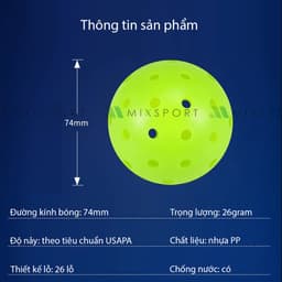 Thumbnail Bóng Pickleball Mixsport Set 6 Quả Đường Kính 74mm Dùng Để Tập Luyện Và Thi Đấu Trong Nhà Ngoài Trời 1