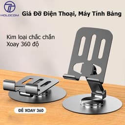Thumbnail Giá Đỡ Điện Thoại Ipad Để Bàn HOLOCOM CY010 Đế Xoay 360 Độ, Kệ Đỡ Điện Thoại Bằng Hợp Kim Nhôm Gấp Gọn Tiện Lợi 1