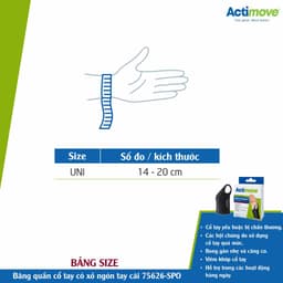 Thumbnail Băng Quấn Cổ Tay Có Xỏ Ngón Tay Cái 75626-SPO, Màu Đen [Actimove] - Nhập Khẩu Chính Hãng Châu Âu (1 Cái) 1