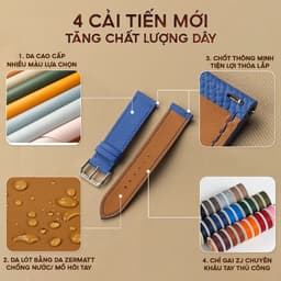 Thumbnail Dây đồng hồ nam da sáp ngựa điên- khâu tay thủ công D111 size 18mm, 20mm, 22mm, 24mm-Bụi Leather 3