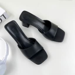 Thumbnail Dép Cao Gót Nữ Công Sở Đế Vuông 5 Phân, Guốc Sandal Nữ Hở Mũi Quai Ngang Êm Chân NUDDO _ND321 4