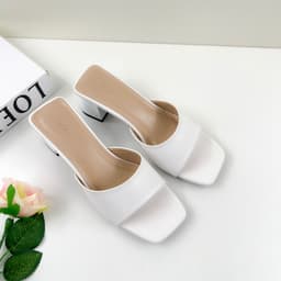Thumbnail Dép Cao Gót Nữ Công Sở Đế Vuông 5 Phân, Guốc Sandal Nữ Hở Mũi Quai Ngang Êm Chân NUDDO _ND321 3
