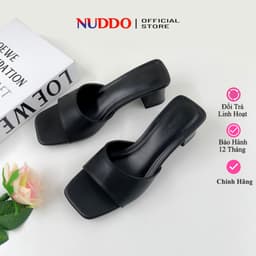 Thumbnail Dép Cao Gót Nữ Công Sở Đế Vuông 5 Phân, Guốc Sandal Nữ Hở Mũi Quai Ngang Êm Chân NUDDO _ND321 1