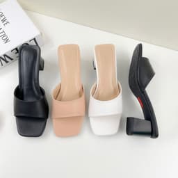 Thumbnail Dép Cao Gót Nữ Công Sở Đế Vuông 5 Phân, Guốc Sandal Nữ Hở Mũi Quai Ngang Êm Chân NUDDO _ND321 2