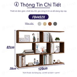 Thumbnail Kệ Sách Gỗ Treo Tường FIVO FB44 Đa Năng, Thiết Kế Âm Tường, Chất Liệu Gỗ Dày Chống Ẩm, Dễ Dàng Lắp Ráp 1