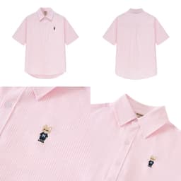 Thumbnail Áo Sơ Mi Ngắn Tay Form rộng NOAM Oxford - Màu trắng/ xanh/ hồng kẻ sọc/ đỏ kẻ sọc/ xanh kẻ sọc 3