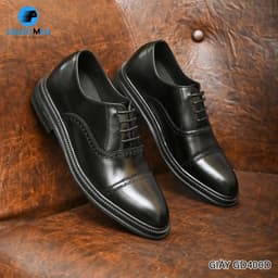 Thumbnail Giày tây Tăng chiều cao da bò nam công sở SmartMen GD400 Đen 1