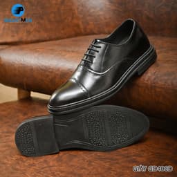 Thumbnail Giày tây Tăng chiều cao da bò nam công sở SmartMen GD400 Đen 2