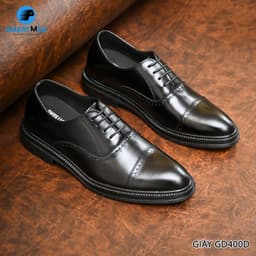 Thumbnail Giày tây Tăng chiều cao da bò nam công sở SmartMen GD400 Đen 3