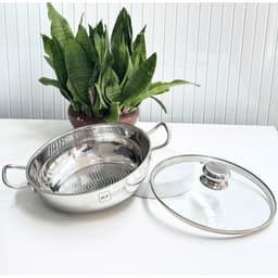 Thumbnail Nồi lẩu inox 1 đáy cao cấp Fivestar H.T Cook nắp kính 22cm - 30 cm dùng được bếp từ , gas , hồng ngoại 4