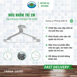 Thumbnail Set 10 Móc Nhôm Treo Quần Áo Trẻ Em Ohiama Aluminum Hanger for Kids HMMA-16060 - Mắc Phơi Đồ Cho Bé 1