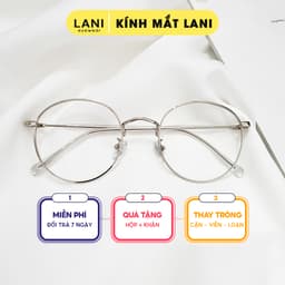 Thumbnail Gọng kính cận nam nữ LANI tròn to vintage kim loại nhiều màu thời trang 2297 có mắt cận theo yêu cầu 1