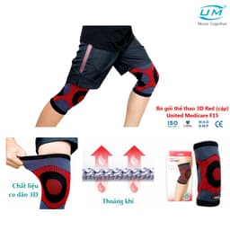 Thumbnail Bó Gối Thể Thao 3D UM F15 [United Medicare] [Màu Đỏ] [1 Cặp]. Tiêu Chuẩn Châu Âu 3