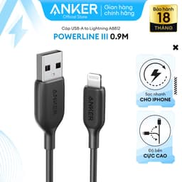 Thumbnail Cáp sạc thế hệ 3 ANKER PowerLine III Lightning dài 0.9m cho iPhone iPad - A8812 2