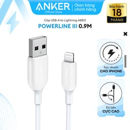 Thumbnail Cáp sạc thế hệ 3 ANKER PowerLine III Lightning dài 0.9m cho iPhone iPad - A8812 1